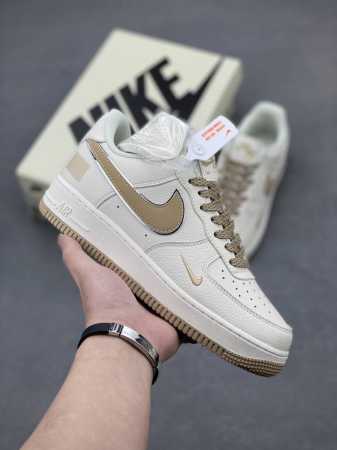 本地自取310 官方同步Id定制 原装版本 Nike Air Force 1 Low '07 “二维码”米金满天星低帮空军一号休闲板鞋 定制皮料 3M反光 原楦 - 点击图像关闭