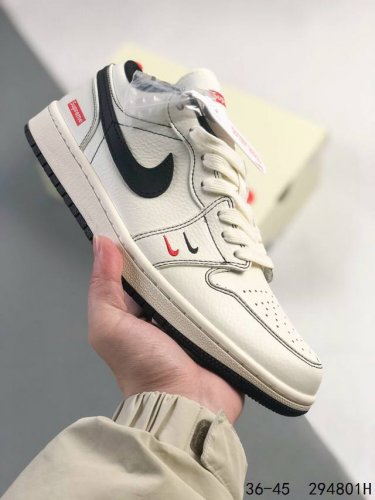 公司级带半码！ 乔丹Air Jordan 1 Low Aj1 Wh 乔1 Supreme联名 低帮复古文化休闲运动篮球鞋。凭借出色的性能和吸睛的外观， Air