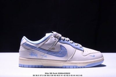 310 海外爆款限量发售！Nike Sb Dunk Low“ 斯图西联名——米浅蓝重影勾” 周年高端定制 低帮休闲板鞋 定制鞋盒 大厂纯原品质出货 超高清洁度
