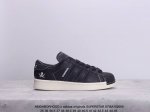 Neighborhood X Adidas Originals Superstar 舒适百搭 防滑耐磨 低帮 板鞋 男女同款 35周年海岛黑联名款 贝壳头系列低