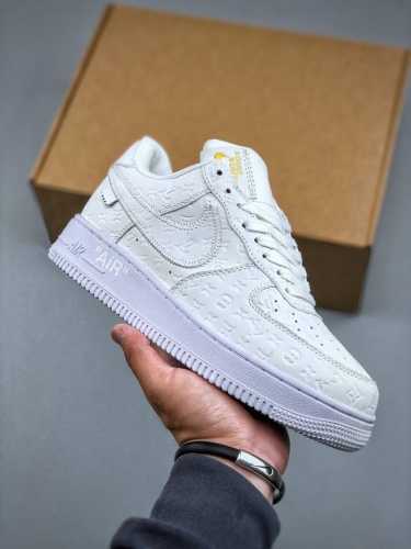 Nike Air Force 1 '07 Low X Lv Trainer Sneaker 联名 白印花 空军一号 低帮运动休闲鞋 货号 51Bcolre 尺码