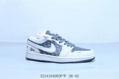 乔丹Air Jordan 1 Low Aj1 乔1低帮复古文化休闲运动篮球鞋 斯图西 货号 Xx3318-968 323410Adeop半 36-45