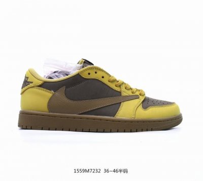 Aj1倒勾travis Scott X Air Jordan 1 ” Reverse Mocha “ Aj1乔1 Ts 闪电 联名倒钩 低帮文化篮球鞋 完美品质
