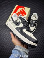 340 C支持放店 Nk Air Force 1'07 Low 斯图西联名 黑荔纹英文 空军一号低帮休闲板鞋 Hh7518-045 #原楦头原纸板 原装鞋盒 定