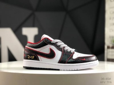 耐克 Air Jordan 1 Low 低帮 Aj1 乔丹1代 Aj1 乔1 低邦乔丹篮球鞋系列 Xx24 12 尺码：36-45 半 Afv Tfa