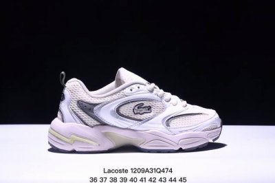 Lacoste 时尚户外休闲潮流系列运动鞋 厚底增高老爹鞋 广东大厂品质全新工艺升级 品质毋庸置疑 全新原厂包装鞋盒 透气网面鞋面，搭配防臭防腐真皮乳胶鞋垫，给