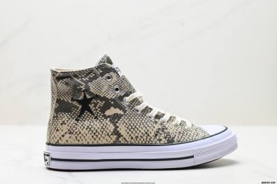 公司级Stussy X Converse All Star Chuck 70 匡威 蛇纹时尚百搭 防滑耐磨 高帮 帆布鞋 货号:A11674C 尺码:35.5