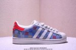 海外爆款限量发售 高端定制 阿迪达斯Adidas三叶草 Originals Superstar贝壳头系列 Lv 联名 印花蓝红 低帮经典百搭休闲运动板鞋原装牛仔