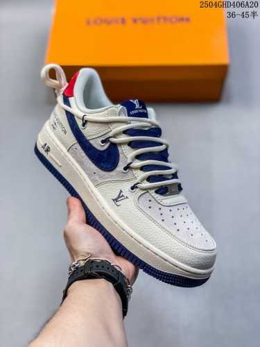 海外限量发售！公司级Nike Air Force 7 Low “Lv联名 蓝勾抽绳”空军一号 低帮 运动鞋 休闲鞋 折边针车 工艺难度大 原楦头原纸板 原装鞋盒