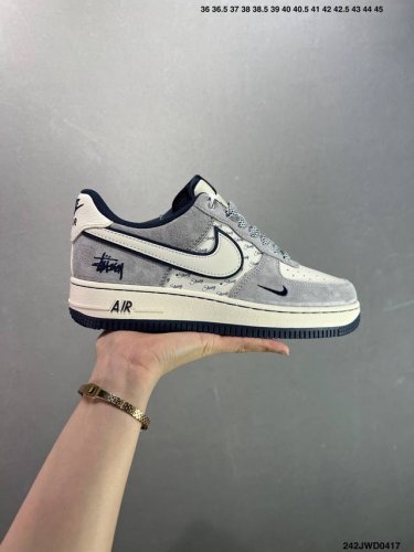 公司级Nike Air Force 7 Low “斯图西联名 米黑双勾红标”空军一号 低帮 运动鞋 休闲鞋 折边针车 工艺难度大 原楦头原纸板 原装鞋盒 定制五
