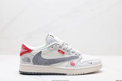 公司级Aj1倒勾Travis Scott X Air Jordan 1 ” Reverse Mocha “ Aj1乔1 Ts 闪电 联名倒钩 低帮文化篮球鞋 完