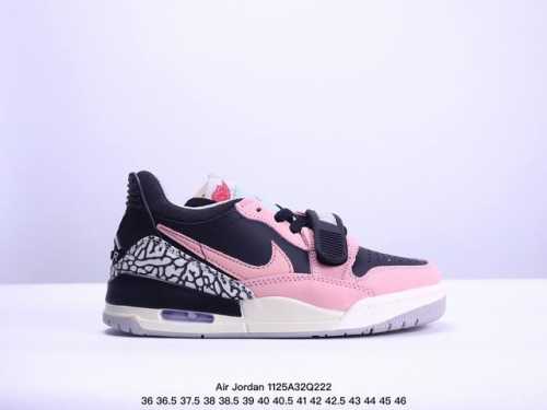 定制球鞋]Jordan Legacy 312 莓刻灰蔷薇甜辣风爆裂纹 防滑 低帮复古篮球鞋 Gs 黑粉 Xm1125Q222