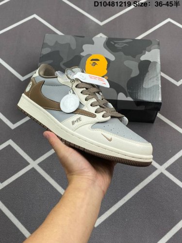 乔丹 Aj1 联名 Diy Air Jordan 1 Mid Aj1乔丹一代底帮经典复古文化休闲运动篮球鞋 .升级原楦原档案数据开发版型.原厂立体填充鞋舌海绵.