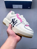 公司级！Mlb Chunky Liner 厚底休闲跑步鞋 Ny印花 牛皮材质运动鞋 0513101X24