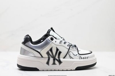 公司级Korea韩国限定发售Ny美国榄球洋基队限定 X Mlb Big Ball Chunky Mesh 厚底老爹系列低帮网织轻量休闲运动慢跑鞋“网眼象牙白黑N