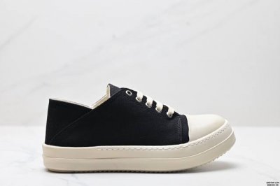公司级Rick Owens Drkshdw 瑞克 欧文斯 帆布 便捷一脚蹬设计 时尚系带 低帮 板鞋 针车间距都是极致还原 一比一规格礼盒装 重达3斤以上外加定