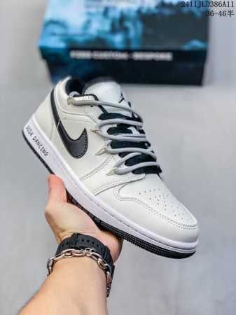 公司级真标带半码！ 乔丹Air Jordan 1 Low AJ1 WH 乔1 绑绳绑带系列 Supreme联名 低帮复古文化休闲运动篮球鞋。凭借出色的性能和吸睛 - 点击图像关闭