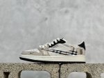 Travis Scott X Fragment Design X Air Jordan 1 Low Og Sp Aj1 乔1 巴宝莉联名 米棕方格 低帮文化休闲
