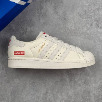 本地 核心私 阿迪达斯 三叶草Adidas Originals Superstar X Supreme 联名 经典贝壳头系列低帮百搭休闲运动板鞋 升级原楦开发版