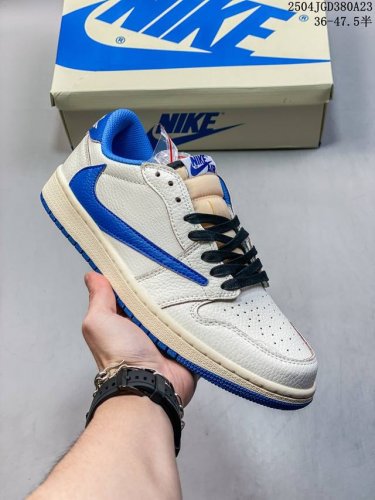 Aj1倒勾Travis Scott X Air Jordan 1 ” Reverse Mocha “ Aj1乔1 Ts 闪电 联名倒钩 低帮文化篮球鞋 完美品质