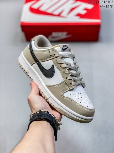 真标带半码 Nike Dunk Low 舒适 防滑耐磨 低帮 板鞋 男女同款 卡其 尺码：见图 编码：05Jwd315A03
