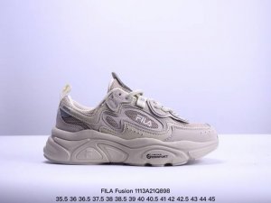 公司级FILA Fusion 斐乐火星低帮复古百搭运动老爹鞋 采用优质头层皮饰片拼接透气 纤维网面材质#轻质EVA泡沫缓冲中底 耐磨橡胶外底 货号:F12W33