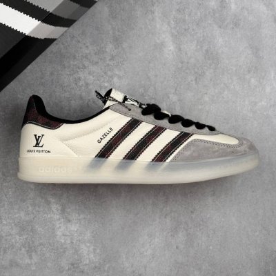 本地 核心私 louis Vuitton X Adidas Original Gazelle Indoor 路易威登Lv X 阿迪达斯 低帮 联名灰棕黑 桑巴防