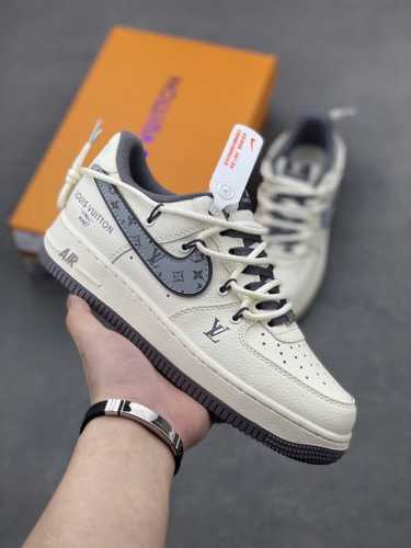 海外限量发售！公司级Nike Air Force 7 Low “Lv联名 灰勾抽绳”空军一号 低帮 运动鞋 休闲鞋 折边针车 工艺难度大 原楦头原纸板 原装鞋盒