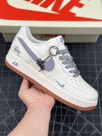 Nk Air Force 1'07 Low 斯图西联名-米灰生胶底 空军一号 低帮休闲板鞋 #原楦头原纸板 原装鞋盒 定制五金配件 内置全掌气垫 原厂鞋底 货号
