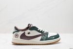 公司级Aj1倒勾Travis Scott X Air Jordan 1 ” Reverse Mocha “ Aj1乔1 Ts 闪电 联名倒钩 低帮文化篮球鞋 完