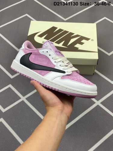 公司级Aj1倒勾Travis Scott X Air Jordan 1 ” Reverse Mocha “ Aj1乔1 Ts 闪电 联名倒钩 低帮文化篮球鞋 货