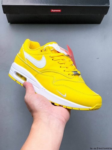 集图 顶级纯原版本 头层皮打造市面最强工艺 耐克 Nike Nike Air Max 1 87 限定配色 气垫缓震跑步鞋 0417160H36