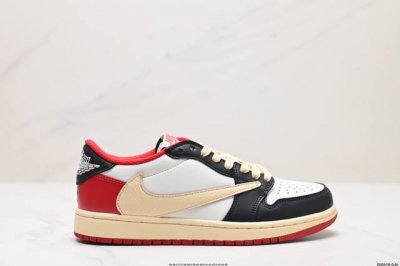 公司级aj1倒勾travis Scott X Air Jordan 1 ” Reverse Mocha “ Aj1乔1 Ts 闪电 联名倒钩 低帮文化篮球鞋 完