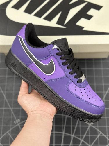 核心私 耐克 Nike Air Force 1 ‘07 Wb 紫龙虾白黑 空军一号低帮休闲运动板鞋 原楦头原纸板 打造纯正空军版型 专注外贸渠道 全掌内置蜂窝气