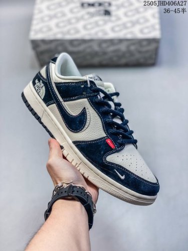 nk Sb Dunk Low 北面联名-灰猪八藏蓝勾 周年高端定制 低帮休闲板鞋 #定制鞋盒 大厂纯原品质出货 超高清洁度 皮料切割干净无任何毛边 细节完美 货