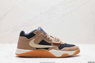 公司级travis Scott X Jordan Cut The Check Aj1 乔1倒勾魔术贴 时尚篮球鞋 全新系列在鞋面上加入了魔术贴的设计，鞋身使用三