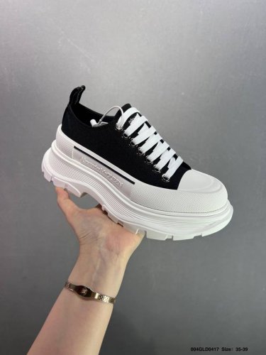 公司级Alexandermcqueen 亚历山大麦昆松糕鞋厚底增高帆布鞋 #官方同步发售 全市场最高版本 随意对比任何版本#鞋面定制原版军用级别帆布面料，面料不
