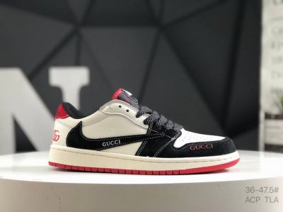 耐克 Air Jordan Aj1 Low X Givenchy 倒钩低定制配色 原厂内置气垫魔块 A模大底 头层小牛皮 鞋舌Aj原厂专用牛津布+Aj专用反口珍