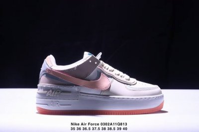 真标耐克Nike Wmns Air Force 1 Shadow全新少女系解构主义设计 马卡龙空军一号轻量增高低帮百搭板鞋 为经典设计注入玩味元素 分层结构、加