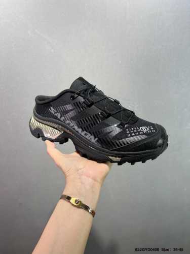 公司级Mm6 Maison Margiela X Salomon萨洛蒙 Xt-4 Mule 网布绒面革 舒适 低帮 生活休闲鞋 男女同款 黑色 纯原外贸平台特供