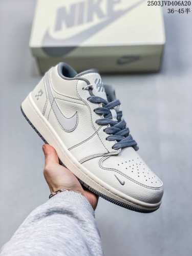 220 海外爆款限量发售！公司级 Nike Jordan Air Jordan 1“Off-White联名——米绿灰条” 高端定制 低帮 复古 减震 防滑 耐磨