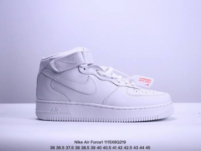 全二层！！！Nike Air Force 1 '07 All White＂空军一号高帮休闲运动板鞋 经典无需置疑，街头极高的出镜率已经说明了它的魅力，而潮人们演