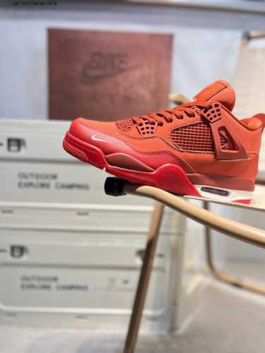 Nigel Sylvester X Air Jordan 4 Og Brick By Brick Aj4 砖红 #鞋款配色有着醒目的橙红色调，多种皮革材质的应用