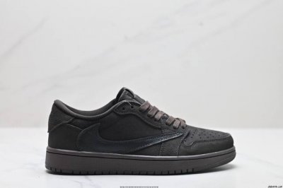 公司级Aj1倒勾Travis Scott X Air Jordan 1 ” Reverse Mocha “ Aj1乔1 Ts 闪电 联名倒钩 低帮文化篮球鞋 完