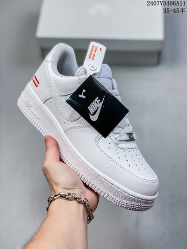 公司级带半码 耐克nike Air Force 1 Low 空军一号 Af1 低帮百搭厚底增高休闲运动板鞋。柔软、弹性十足的缓震性能和出色的中底设计，横跨复古与