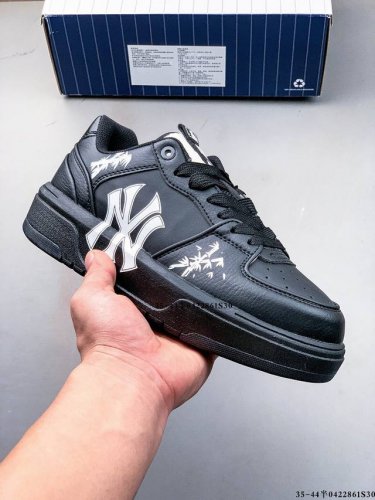 公司级！Mlb Chunky Liner 厚底休闲跑步鞋 Ny印花 牛皮材质运动鞋 042286