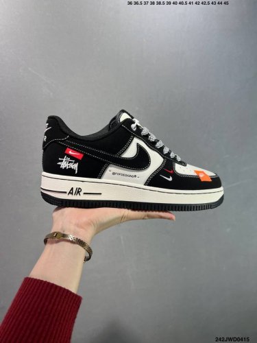 公司级Nike Air Force 7 Low “斯图西联名 米黑双勾红标”空军一号 低帮 运动鞋 休闲鞋 折边针车 工艺难度大 原楦头原纸板 原装鞋盒 定制五