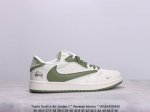 公司级aj1倒勾travis Scott X Air Jordan 1 ” Reverse Mocha “ Aj1乔1 Ts 闪电 联名倒钩 低帮文化篮球鞋 完