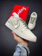 b nk Sb Dunk Low Supreme联名-米白绿勾 周年高端定制 低帮休闲板鞋 Dq1098-391 #定制鞋盒 大厂纯原品质出货 超高清洁度 皮料
