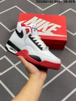 210 耐克 89款 Nike Air Flight Legacy 89 红白 采用白色皮革鞋面，黑红色覆盖鞋舌，孔眼，Swooshes，脚跟品牌，饰边，中底和